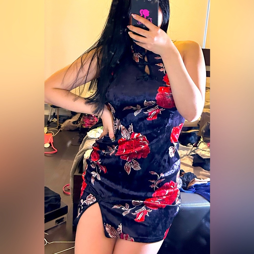 Velvet Chinese dress